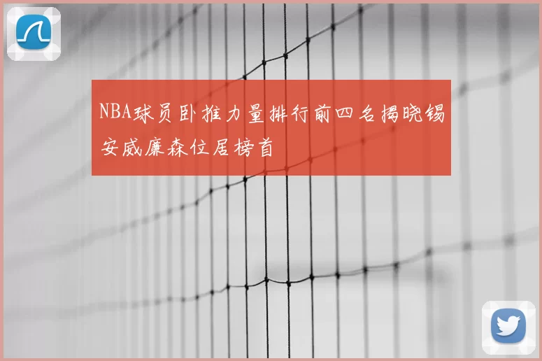 NBA球员卧推力量排行前四名揭晓锡安威廉森位居榜首